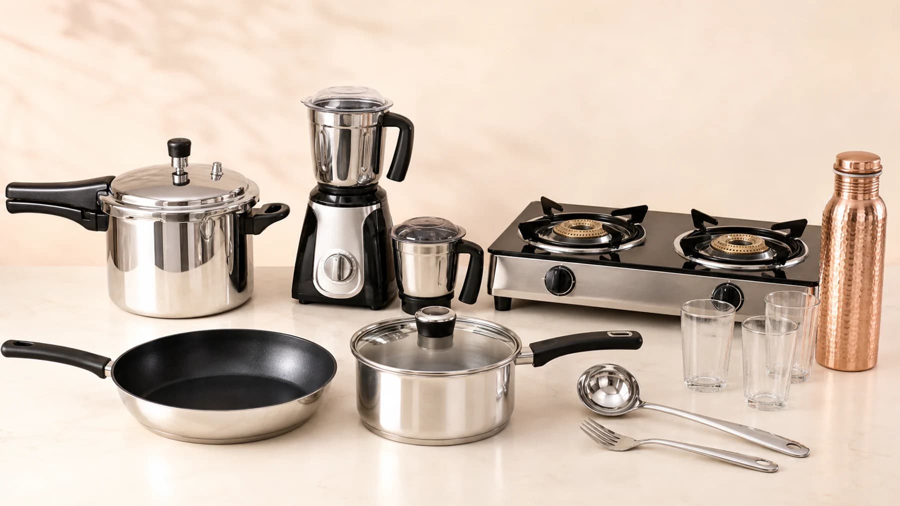 A selection of Mithila cookware and household products