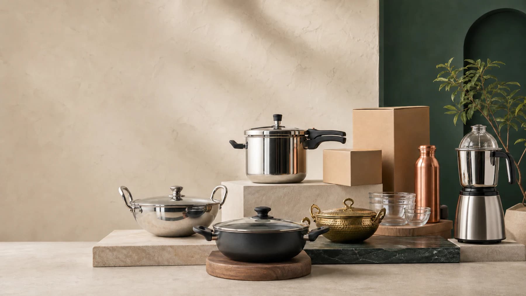 A selection of Mithila cookware and household products