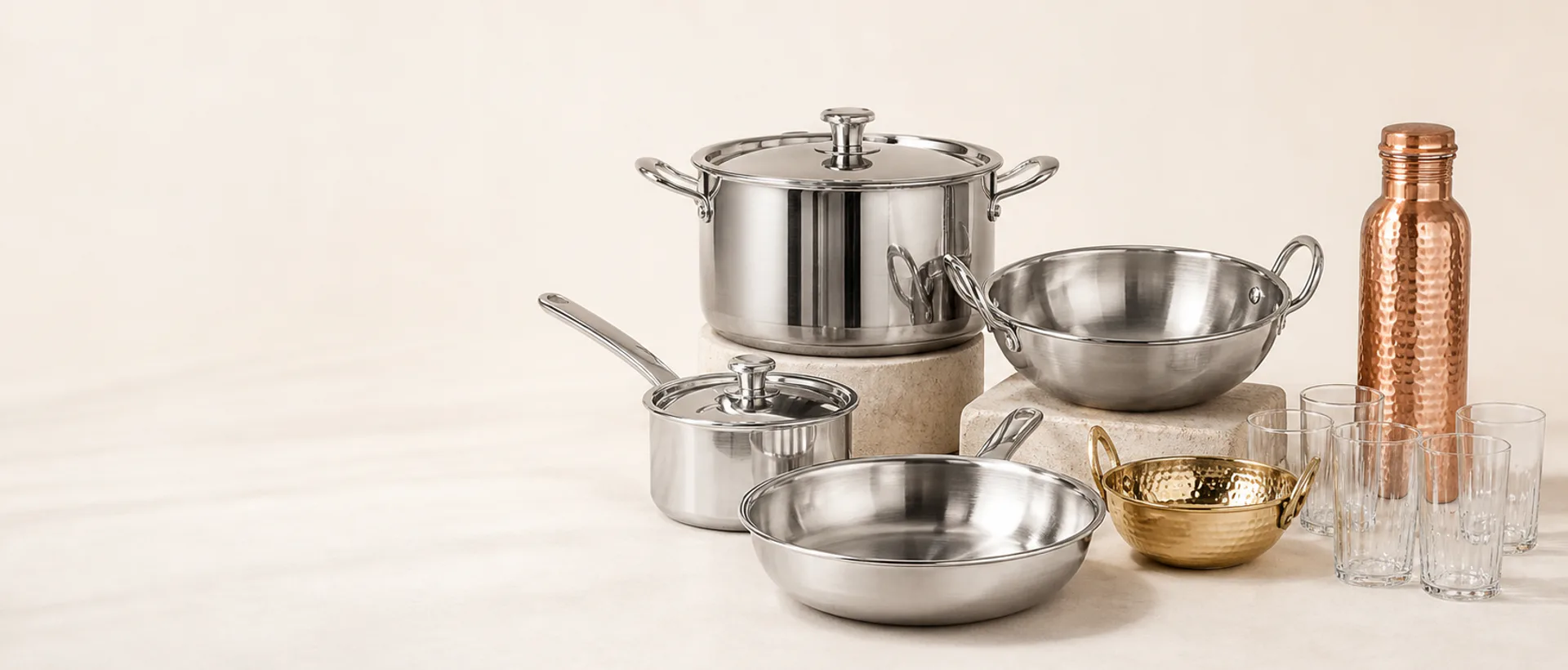 A selection of Mithila cookware and household products