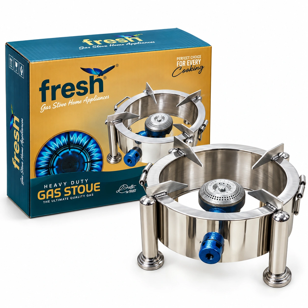 Fresh Round Bhati Stove SS Ring - 12x12