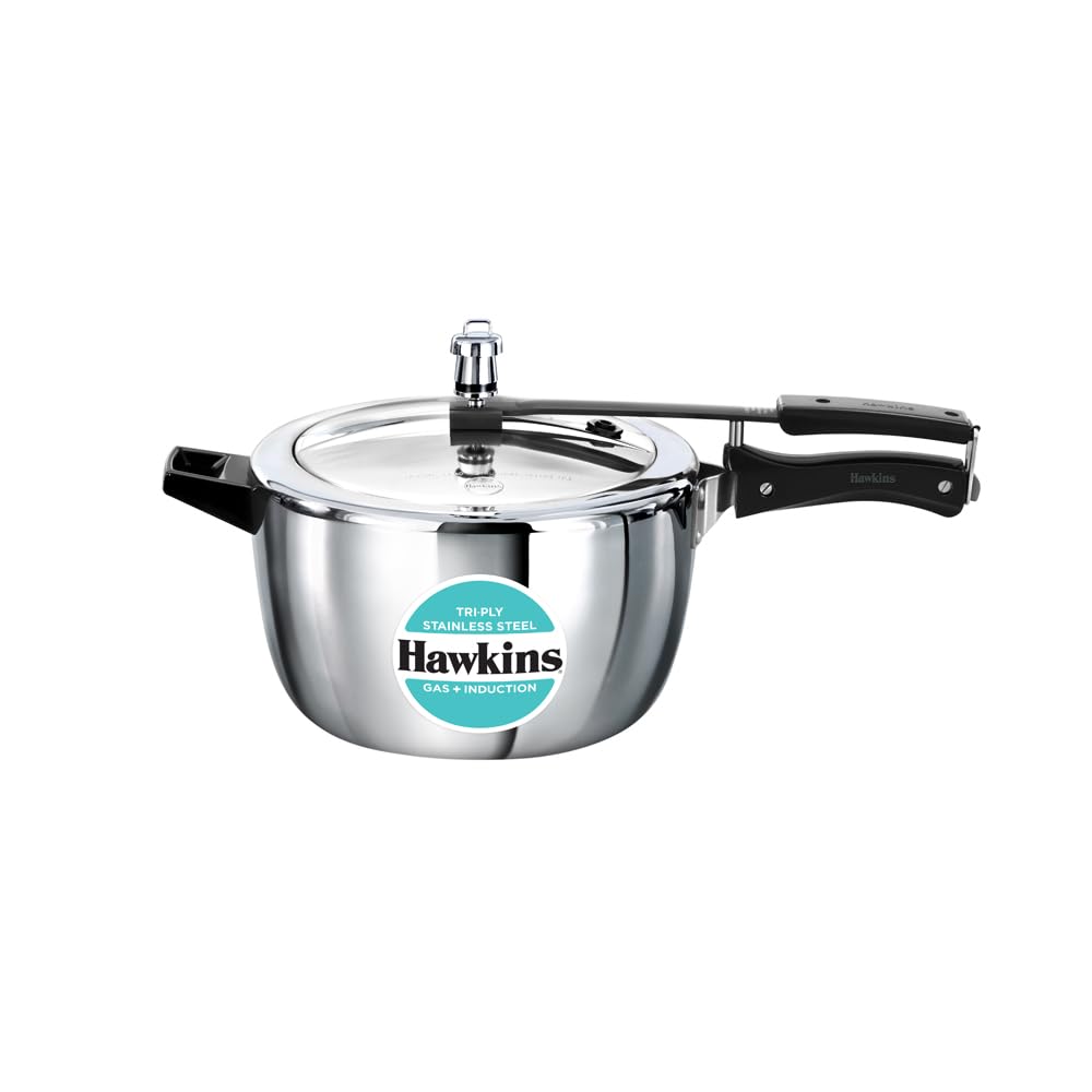 Hawkins Tri-Ply Ventura Stainless Steel Pressure Cooker 7 Litre (Wide)